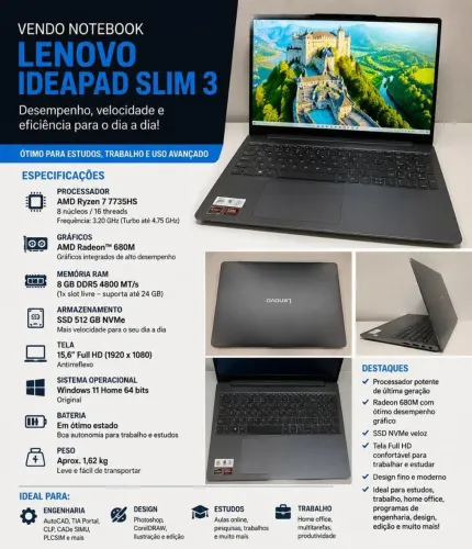 Notebook com apenas 3 meses de uso