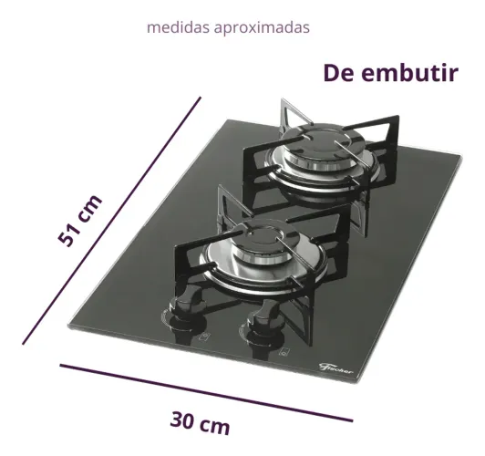 COOKTOP 2 BOCAS VIDRO PRETO 