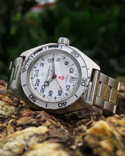 Vostok Komandirskie 24 Horas White 650546