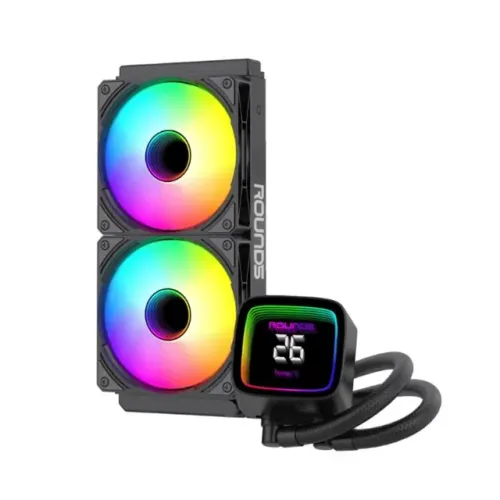 Water Cooler 240mm Round5 Boreah Black, Com Display de 2.1", ARGB, TDP 250W, AMD e Intel