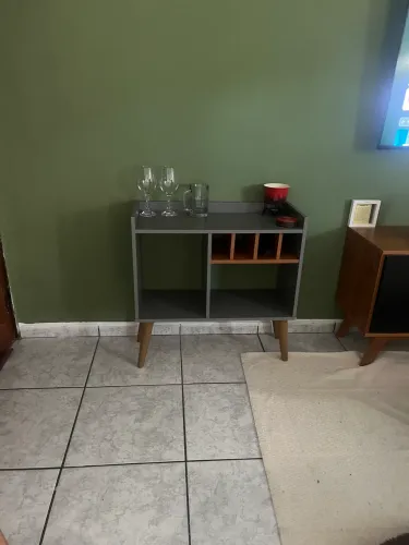 Aparador Bar Modelo RUBI Retro Com Adega Buffet Café Pés Palito