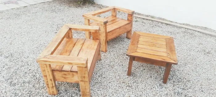 Mesa e banco Rústico 