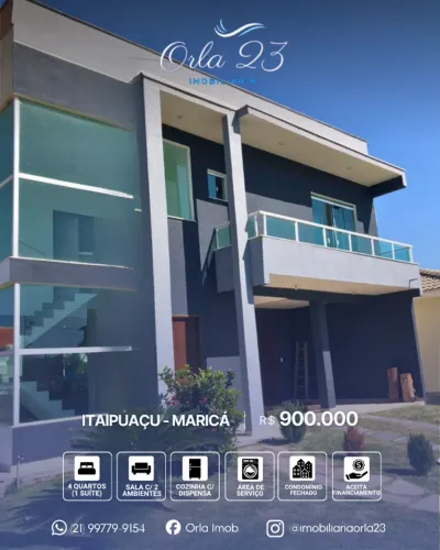 ITAIPUAÇU, ORLA 23 IMOBILIÁRIA VENDE! Casarão duplex em condomínio fechado