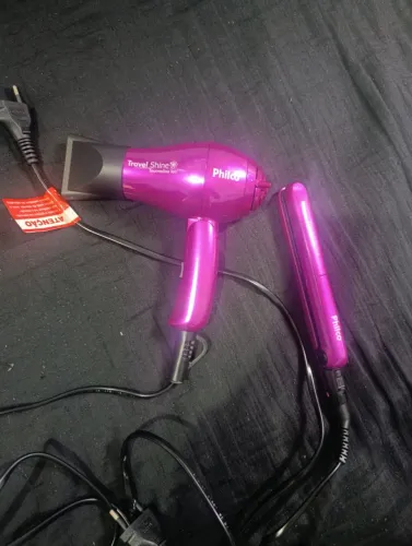 Kit mini prancha e secador