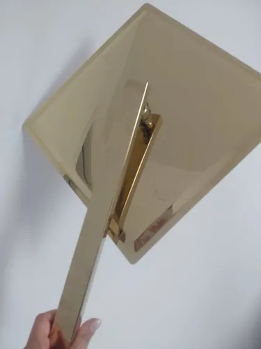 Ducha Chuveiro Quadrado 30x30 Dourado Gold Inox Slim Articulável