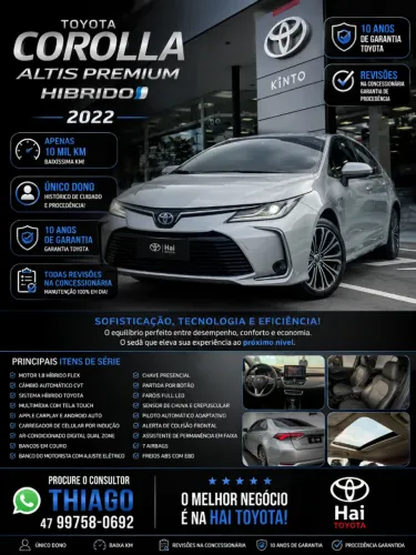 Toyota Corolla Altis Prem. Hybrid 1.8 Flex AUT 2022