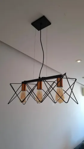 Kit Pendente Zaggy Pantoja & Carmona e 3 Lâmpadas LED de Filamento Luz Âmbar Elgin