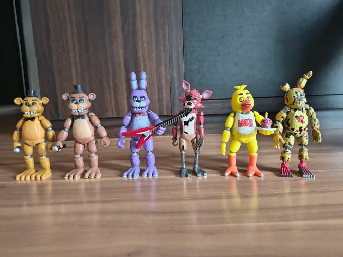 Kit 6 Bonecos Colecionáveis FNAF Five Nights At Freddy's Articulados Originais
