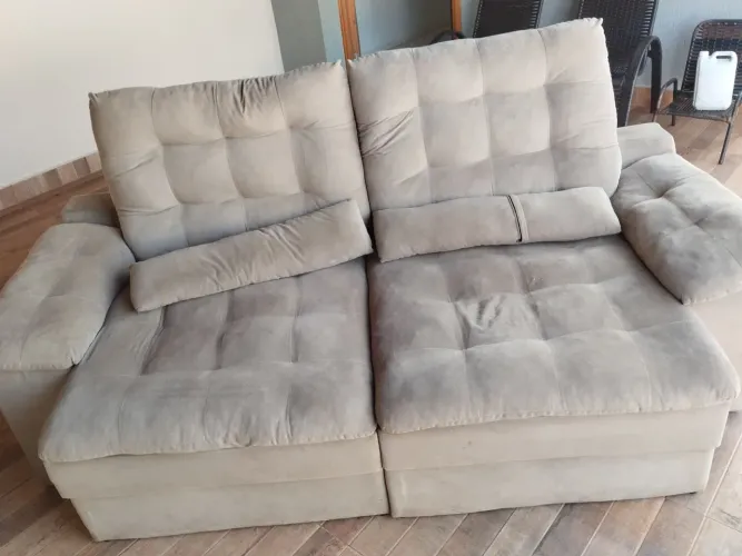 Sofá 4 Lugares Retrátil Reclinável Velosuede Cristal Next Sofás