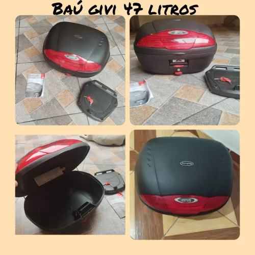 Baú Givi Monolock Simply lente vermelha 47l litros.