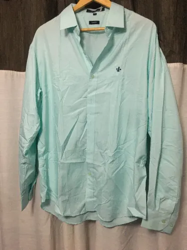Camisa de botão festa Dudalina Verde água (NOVA)