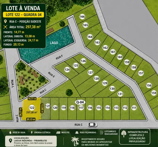 Lote em lagoa redonda pirambu