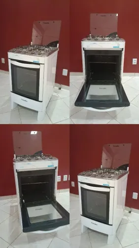 Fogão Esmaltec Ágata - 4 Bocas - Acendimento Automático - Branco - Forno 56 litros