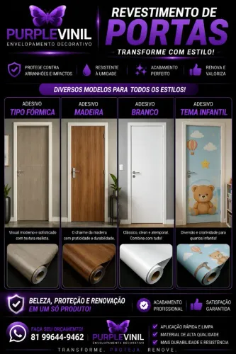 Revestimento de portas em adesivo