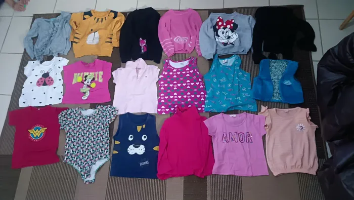 Lote 1 Roupas femininas de 2 a 4 anos (45 unidades) 