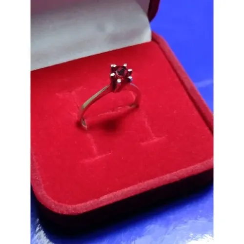 Anel prata 950 de lei solitário namoro compromisso pedra Zircônia 4 mm