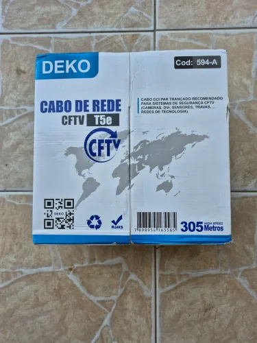 Cabo De Rede - CFTV Deko UTP T5e 24AWG Azul - Caixa 305m (Novo)