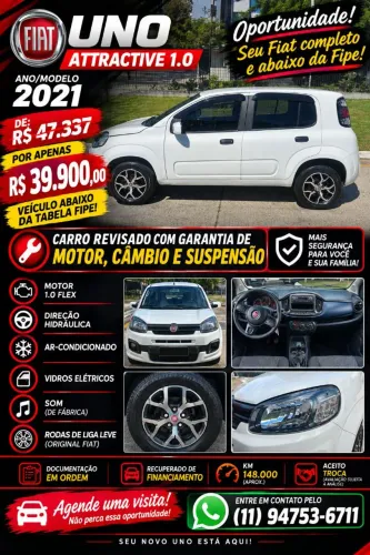 Fiat Uno Attractive 1.0 EVO Fire Flex 8V 5P 2021