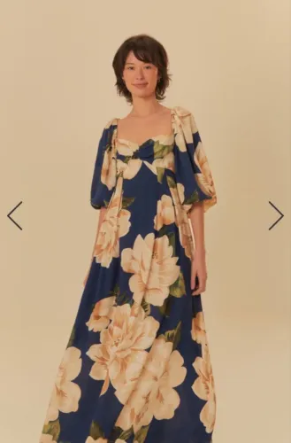 Vestido farm longo estampado