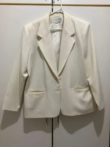 blazer branco vintage haberdashery by leslie fay sportswear importado tamanho m