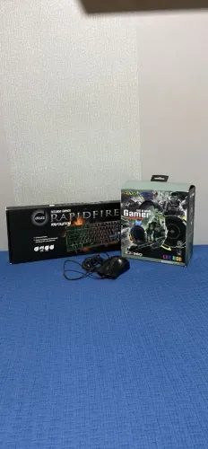 Kit Gamer Teclado Rapid Fire, Mouse Gamer Hyper X e Headset RGB Hmaston