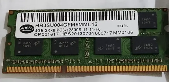 Memória RAM DDR3 de 4GB, 1600MHz (PC3-12800S)