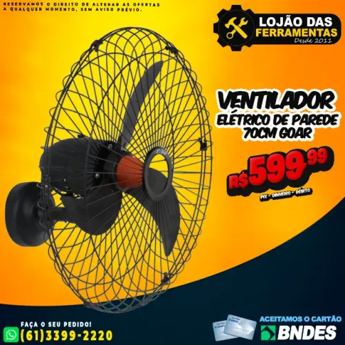 Ventilador de Parede 70cm Goar