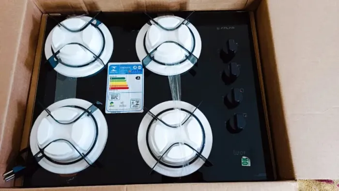Cooktop Atlas 4 Bocas Preto - Na Caixa Novo - Venda Rapida