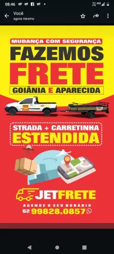 Frete Goiânia e região , Aparti de 50 reais / *