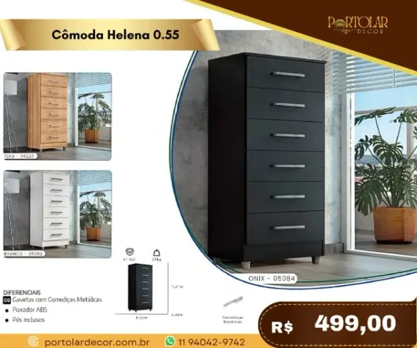 Cômoda Raissa 1,10 a pronta entrega