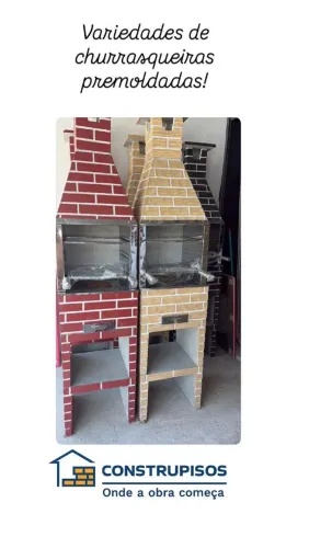 Churrasqueira premoldada tijolinhos 1,90 x 45 