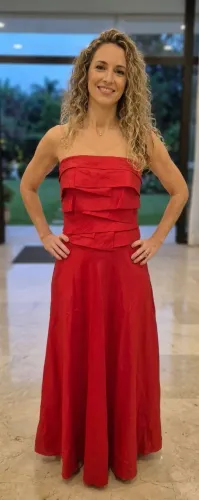 Vestido de festa tomara que caia / formatura / casamento / vermelho / Tamanho 38