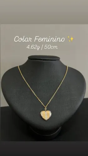 Colar Feminino em ouro 18k com pingente 
