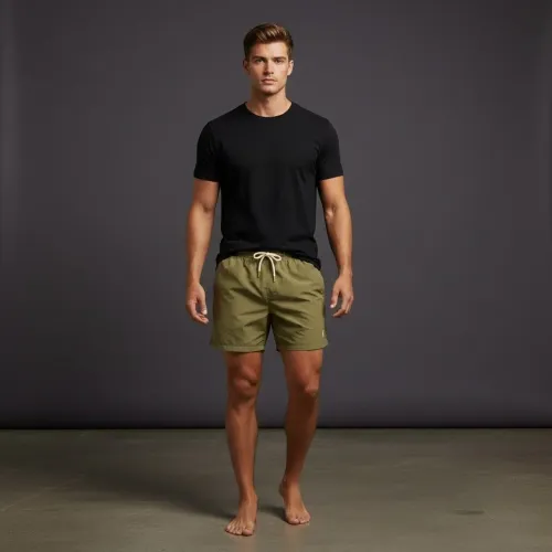 Conjunto Masculino Premium: Camiseta Algodão 100% + Short Linho Tecnológico
