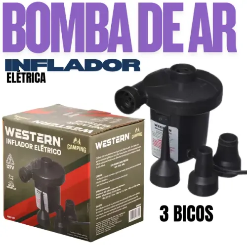 BOMBA DE INFLAR ELÉTRICA INFLADOR DE AR BOMBER AIR ELETRIC WESTERN / BESTWAY