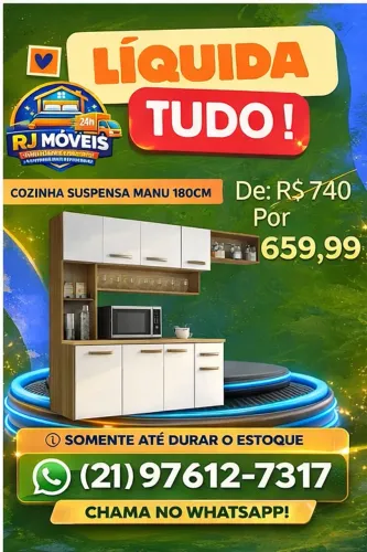 Armário de cozinha suspensa 180 cm(Pague na entrega)