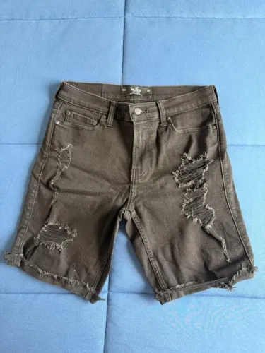 Bermuda Shorts Hollister Preta Masculina - Original - 40