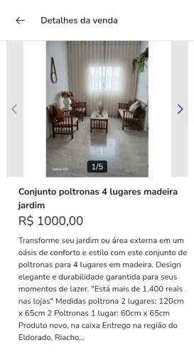 Conjunto poltronas madeira
