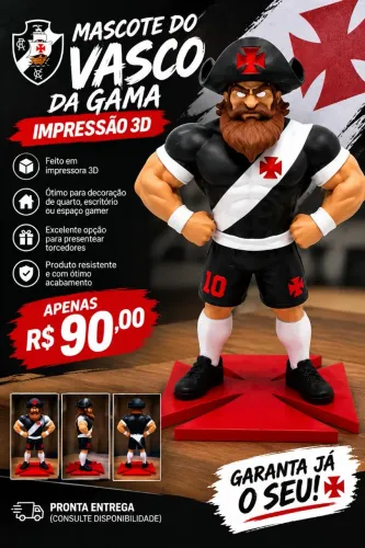  MASCOTE DO VASCO EM IMPRESSÃO 3D