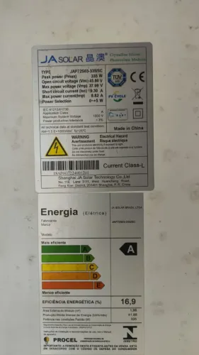 Placas Solares de 335W - 30 unidades - R$ 250,00 cada