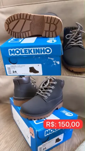 *BOTA NOVA* * número 24* Cowboy. Marca Molekinho, marrom.