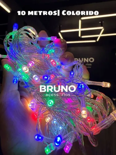 Pisca pisca colorido fio transparente Natal e Festas 10 metros