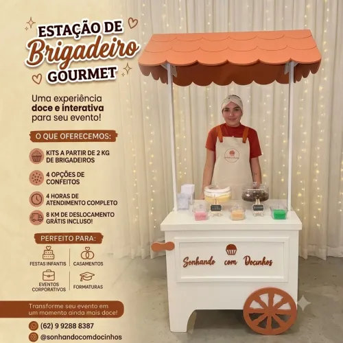 Carrinho de Brigadeiro de colher para eventos e festas.