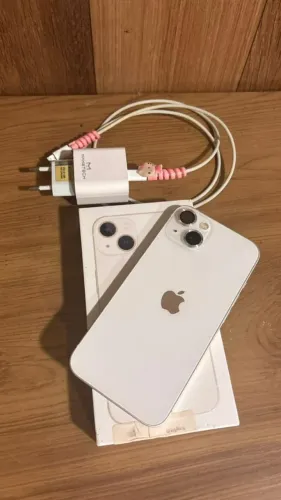 IPHONE 13 PLUS BRANCO 128GB CABO ORIGINAL E CAIXA