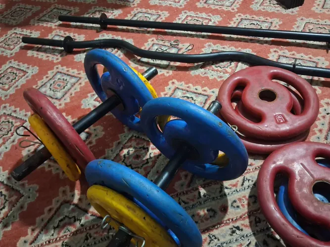 kit de barras e anilhas (aceito cartão de credito)