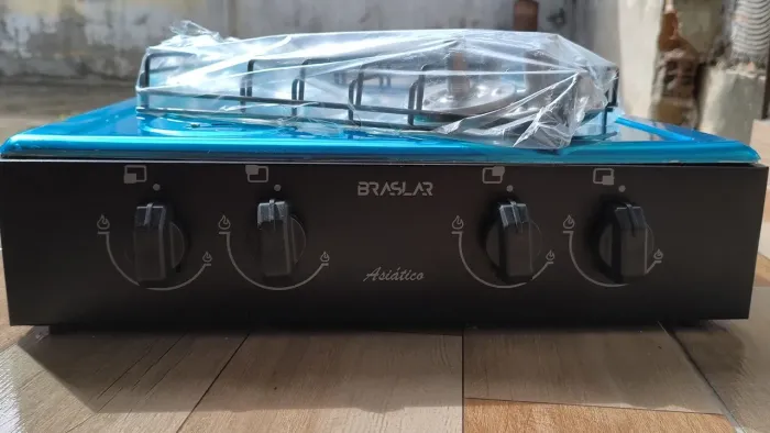 Fogão Cooktop de mesa portátil asiático com mesa inox 4 bocas