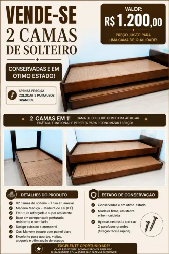 Cama dupla de solteiro 