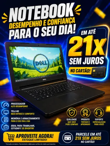 Notebook Dell em ate 21x no cartão