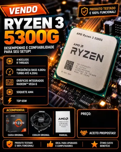 Processador Ryzen 3 5300g Completo (Acessório novo)