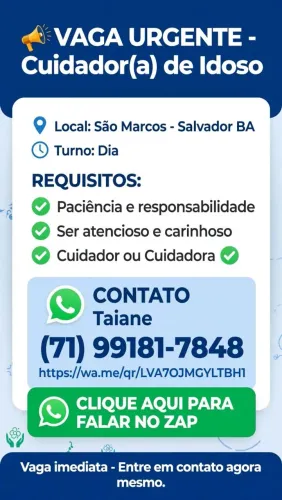 Estou procurando uma pessoa para ficar com meu avô